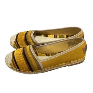 I.D. Required Women's Baja gold stripe espadrilles size 9M